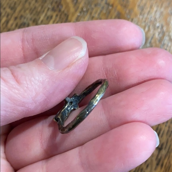 Vtg Silpada Hammered Silver and Gold Cross Ring - Picture 5 of 11